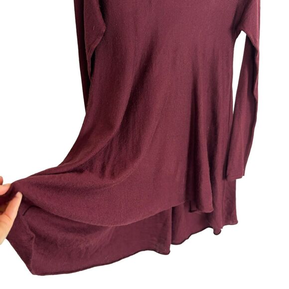 Max Studio Red Burgundy Wool Blend Hi Low Tunic Women's Small - Picture 3 of 4